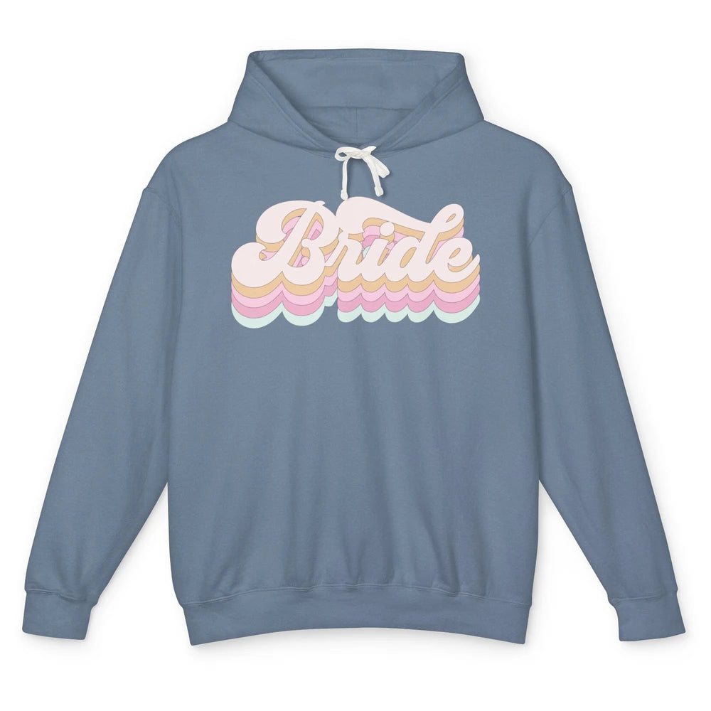 Retro 70s Bride Bachelorette Bridal Party Engagement Trendy Unisex Lightweight Hoodie