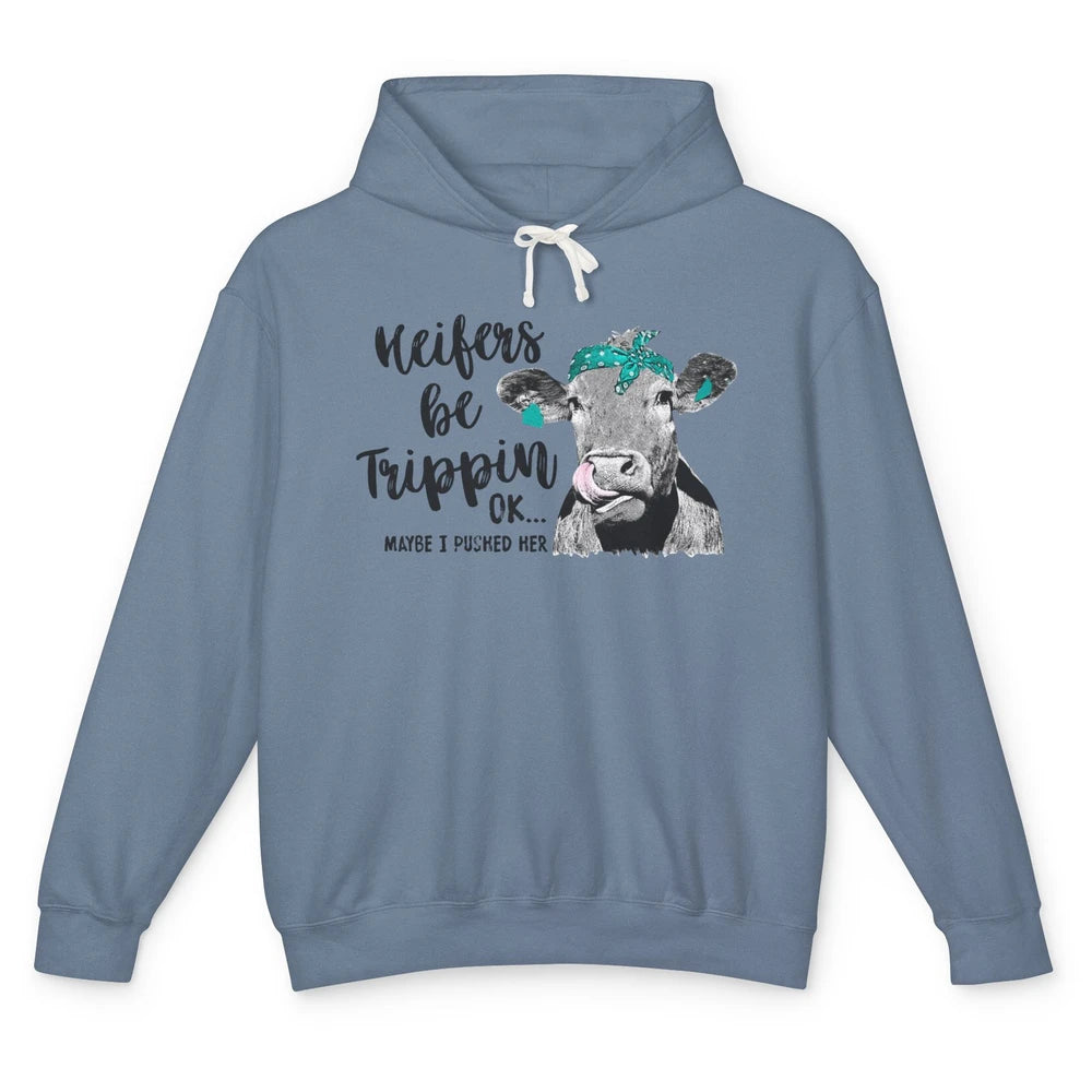 Funny Floral Heifer Be Trippin Castle Farmers Women Vintage Unisex Lightweight Hoodie