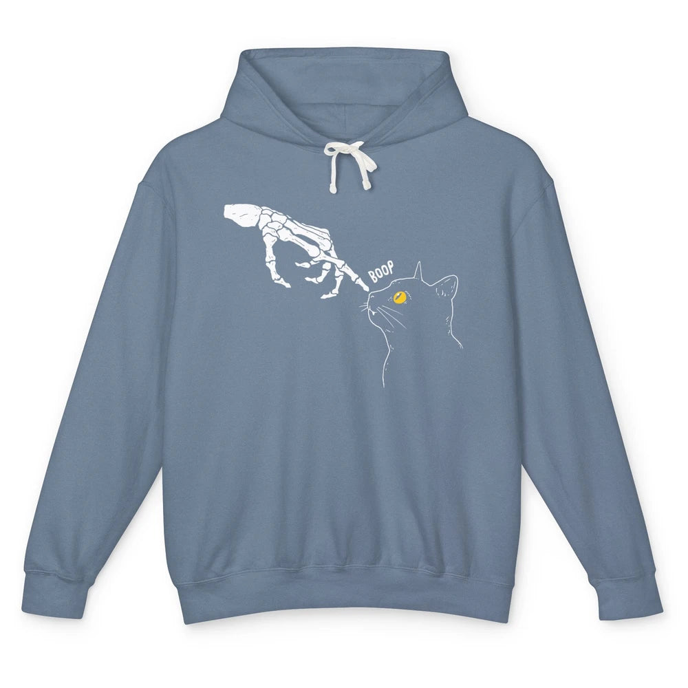 Skeleton Spooky Boop Cat Skeleton Cat Funny Cat Lovers Gift Unisex Lightweight Hoodie