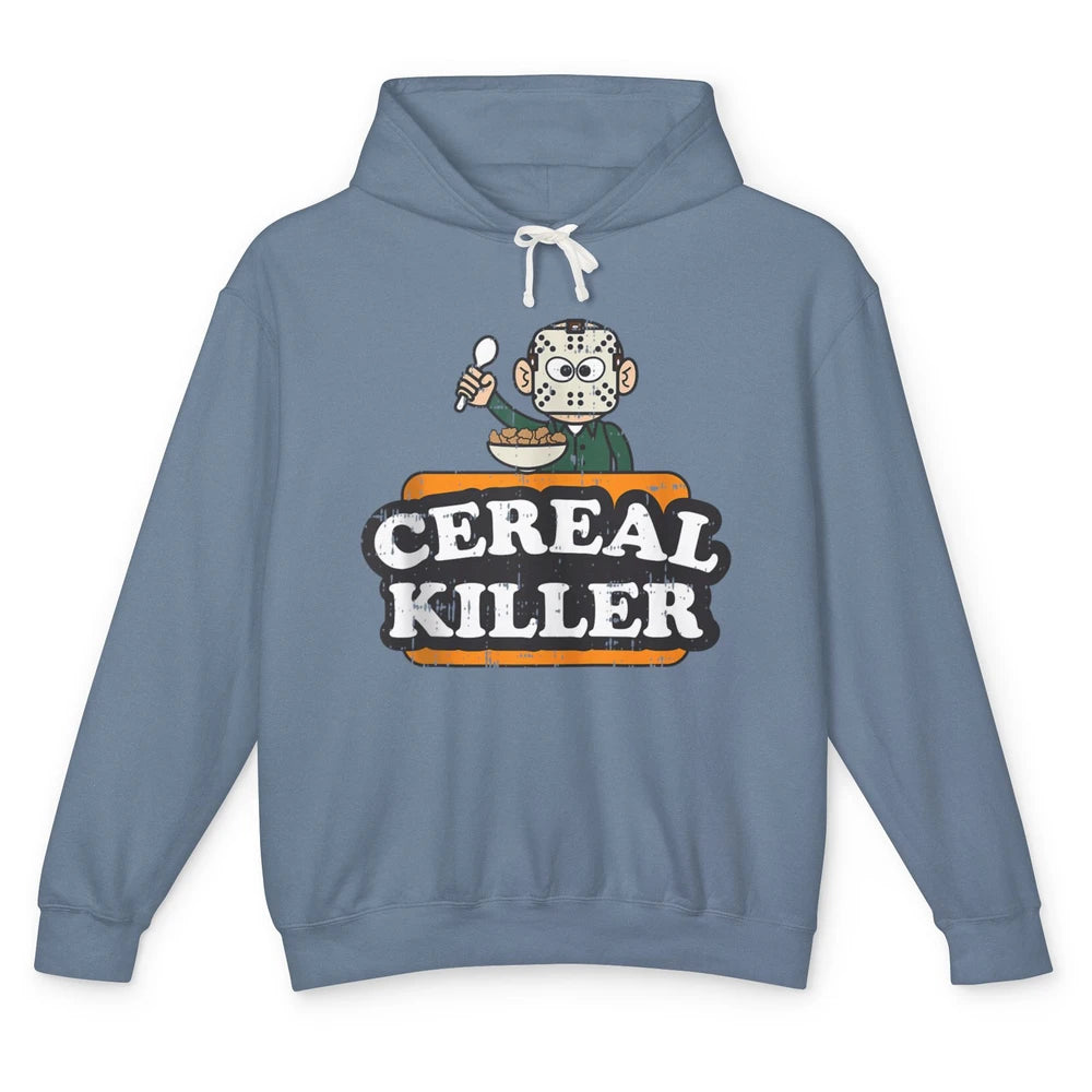 Funny Cereal Killer Food Pun Humor Halloween Spooky Season Unisex Lightweight Hoodie