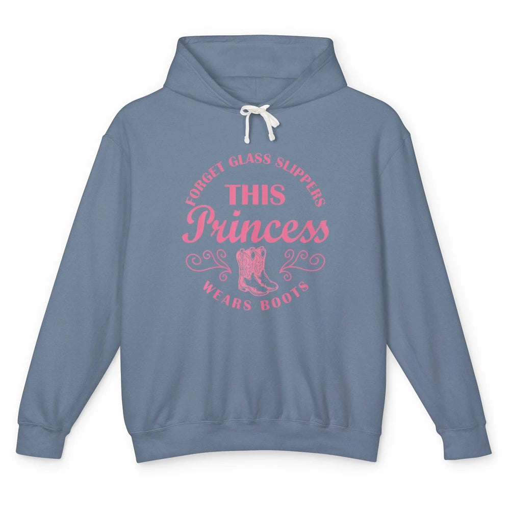 Princess Cowboy Boots Western Country Cowgirl Girls Rodeo Unisex Lightweight Hoodie