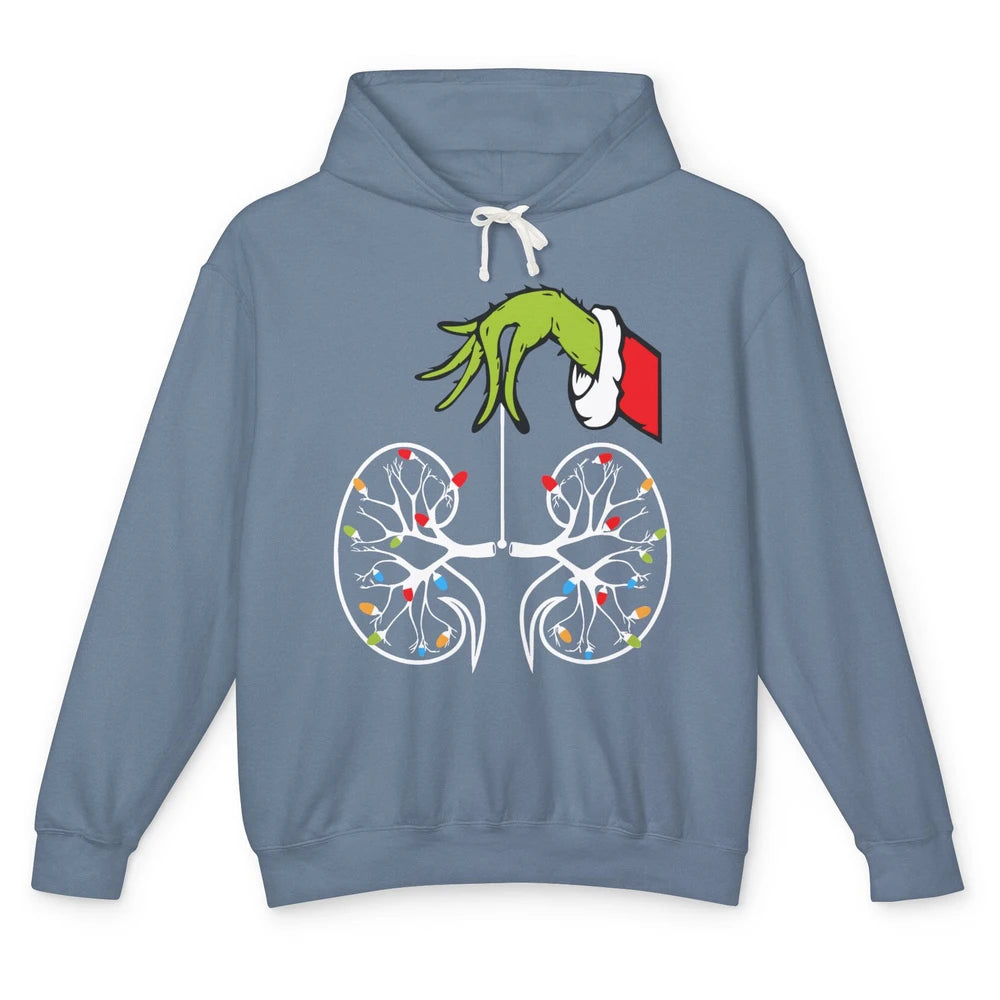 Kidney Christmas Lights Xmas Dialysis Nephrology Nurse Gift Unisex Lightweight Hoodie