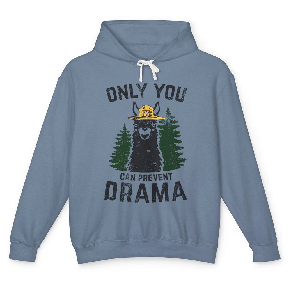 Funny Drama Llama Only You Can Prevent Drama Sarcastic Lover Unisex Lightweight Hoodie