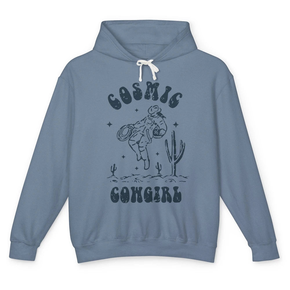 Retro Cowgirl In Space Cosmic Cowboy Western Country Cowgirl Unisex Lightweight Hoodie