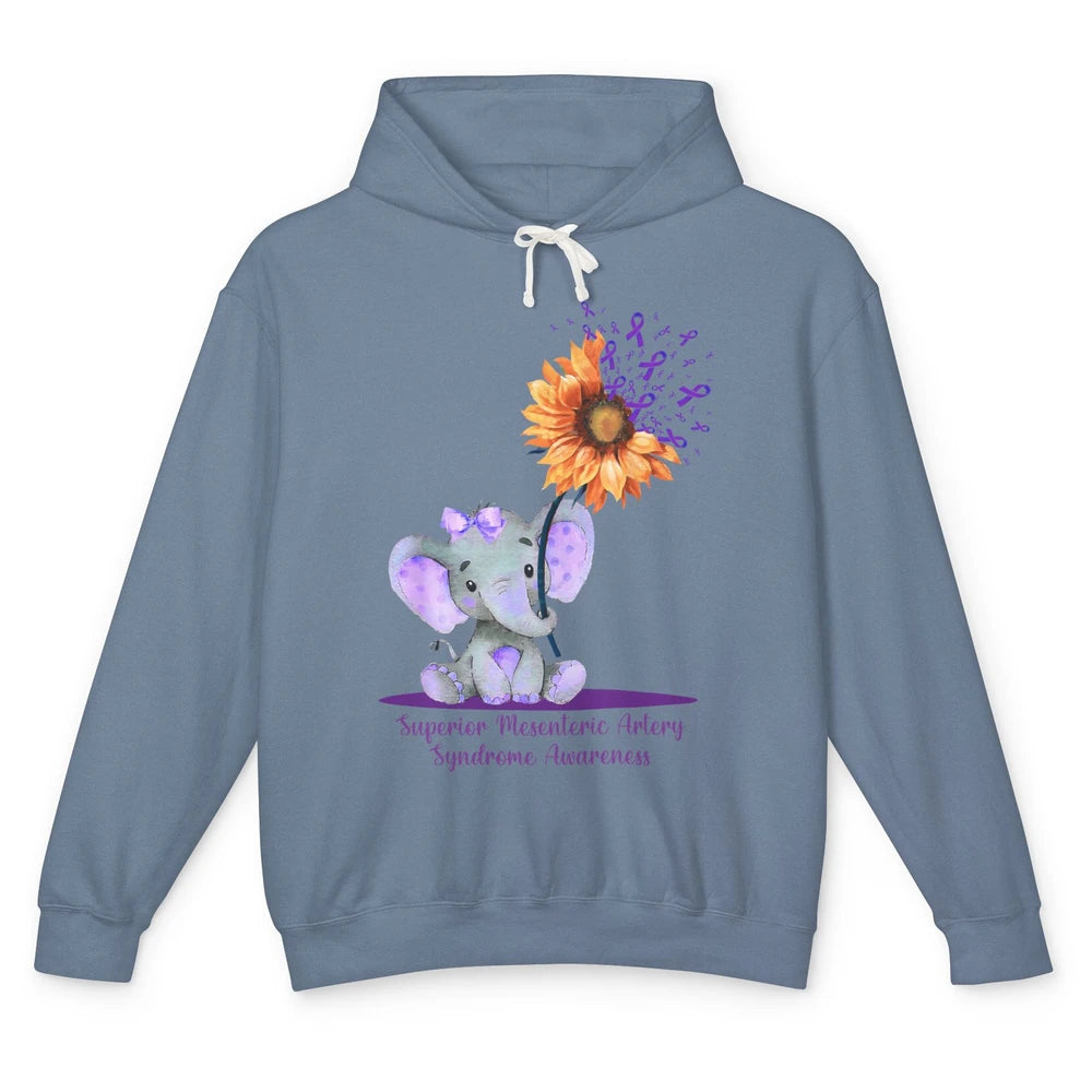 Superior Mesenteric Artery Syndrome Baby Elephant Sunflower Unisex Lightweight Hoodie