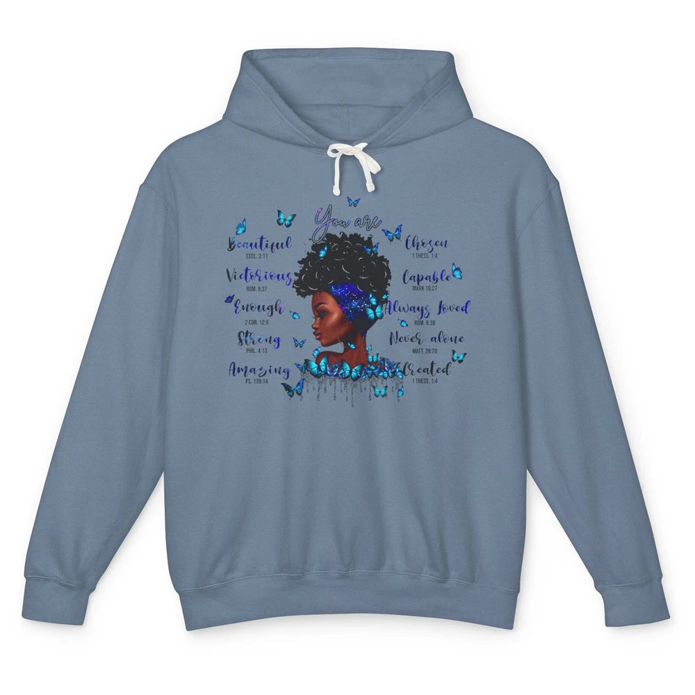 Black Girl God Says I Am Afro Woman Christian Religious Gift Unisex Lightweight Hoodie