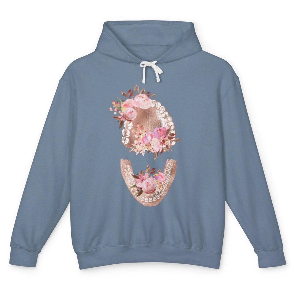 Vintage Floral Tooth Dental Hygienist Dentist Life Unisex Lightweight Hoodie