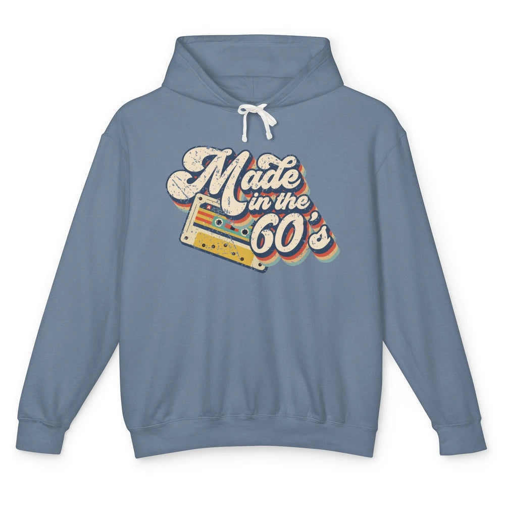 Retro Cassette Made In The 60's 1960s Born Birthday Day Gift Unisex Lightweight Hoodie