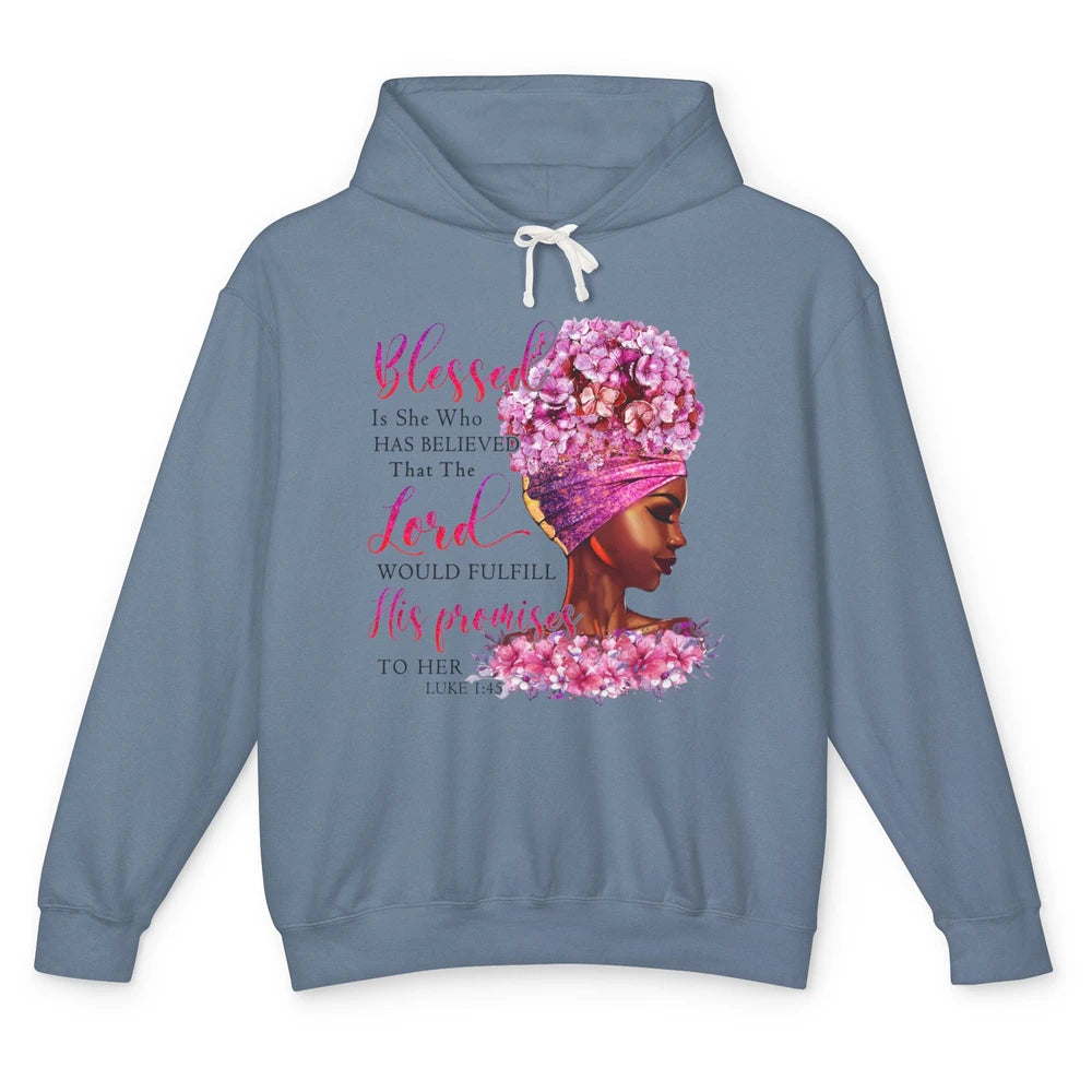 Black Girl In The Midst Of Storm Believe In God Christian Unisex Lightweight Hoodie