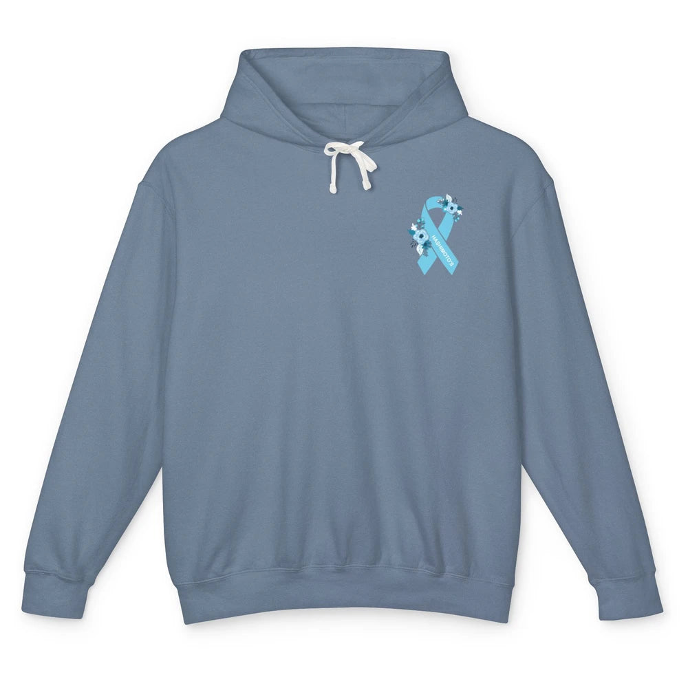 Hashimoto's Awareness Floral Teal Ribbon Hashimoto's Disease Unisex Lightweight Hoodie