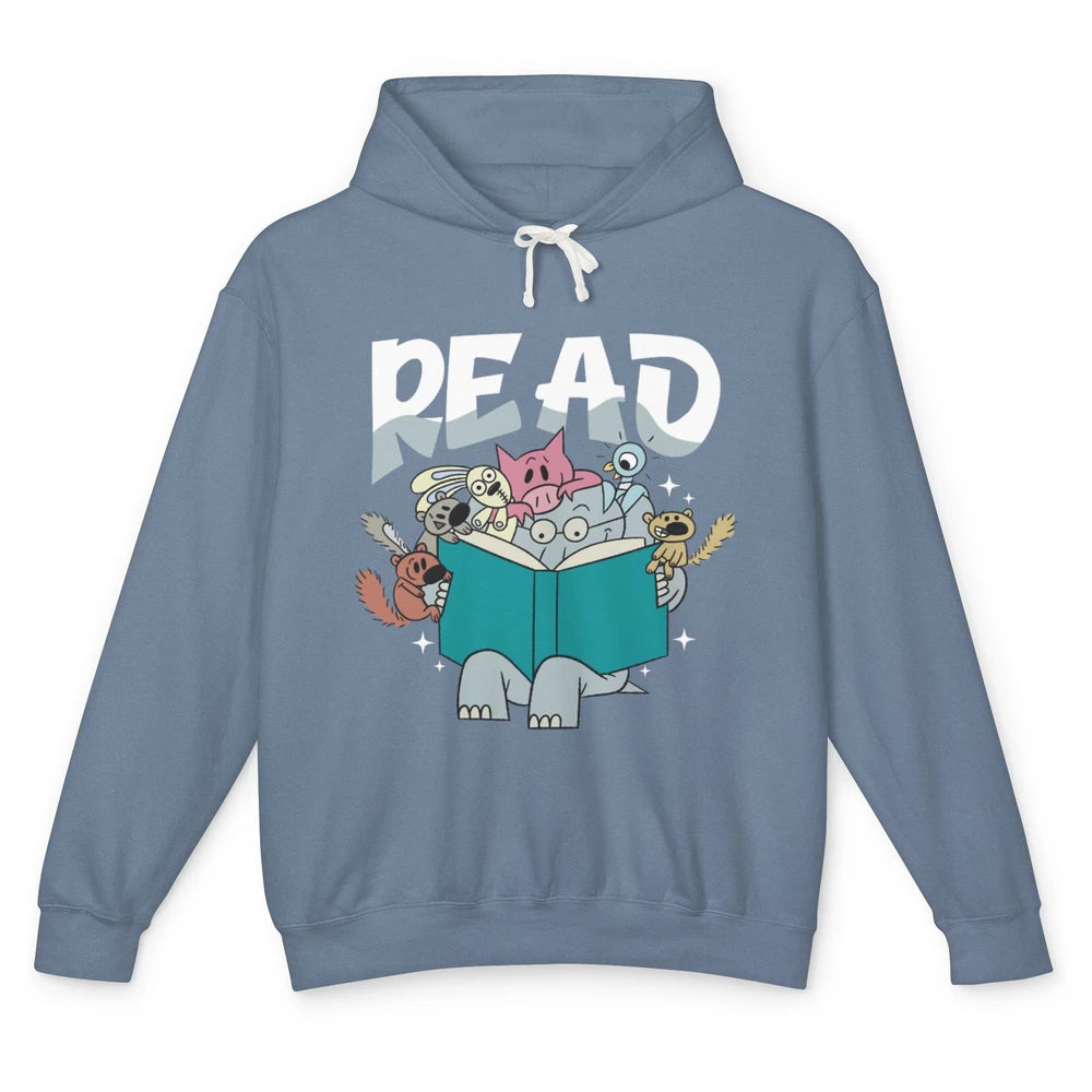 Funny Teacher Library Read Book Pigeon Wild Animal Bookish Unisex Lightweight Hoodie