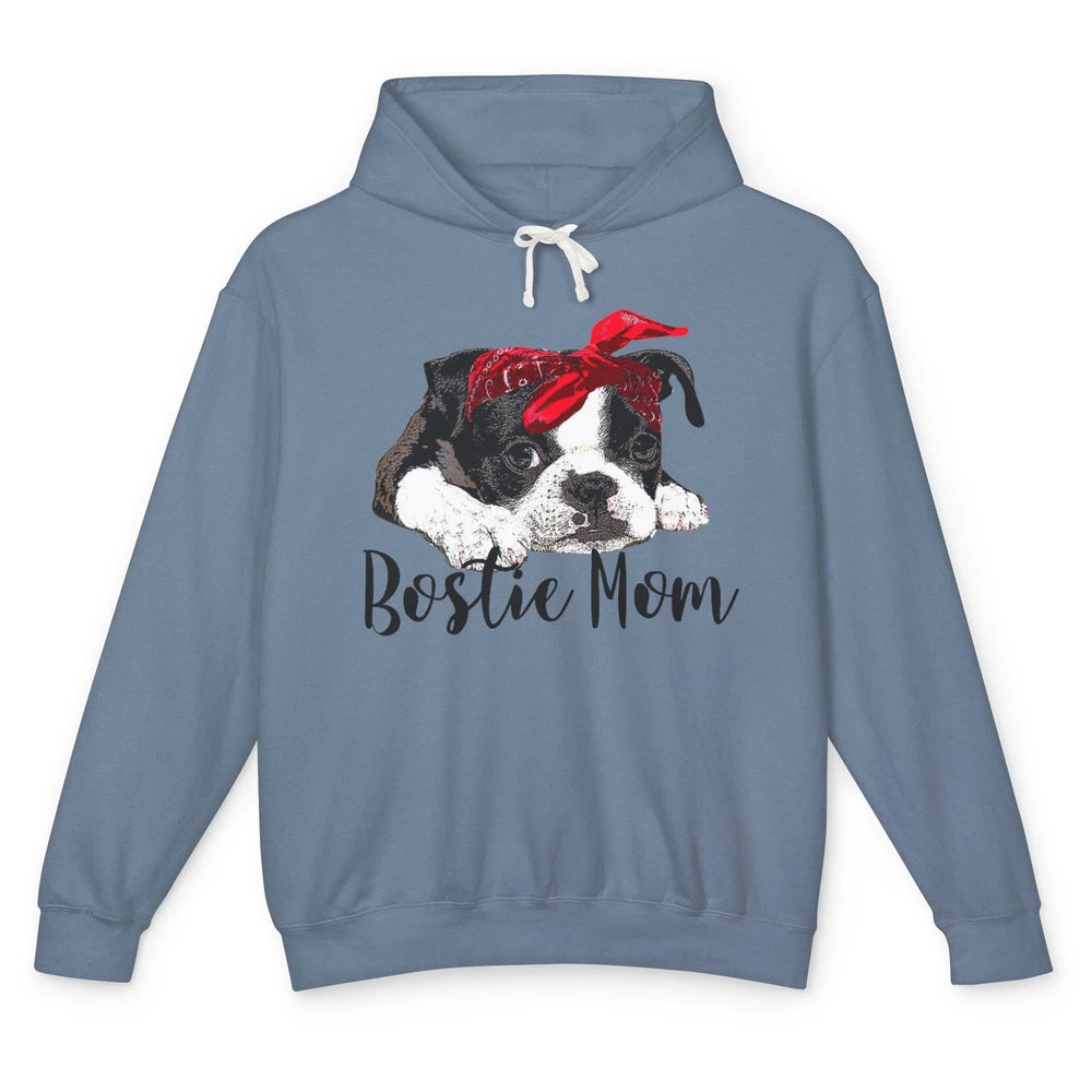 Bostie Mom Bandana Dog Mom Boston Terrier Dog Lovers Gift Unisex Lightweight Hoodie