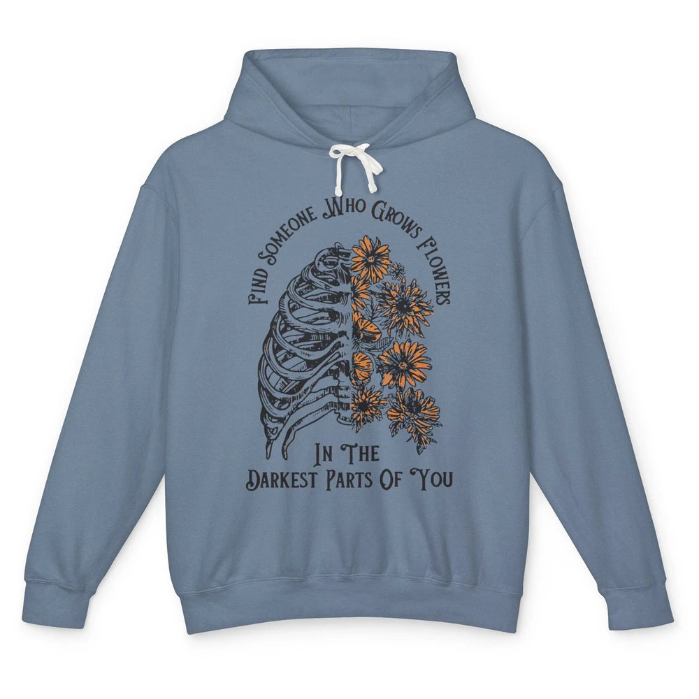 Floral Rig Cage Find Someone Who Grow Flower Western Country Unisex Lightweight Hoodie