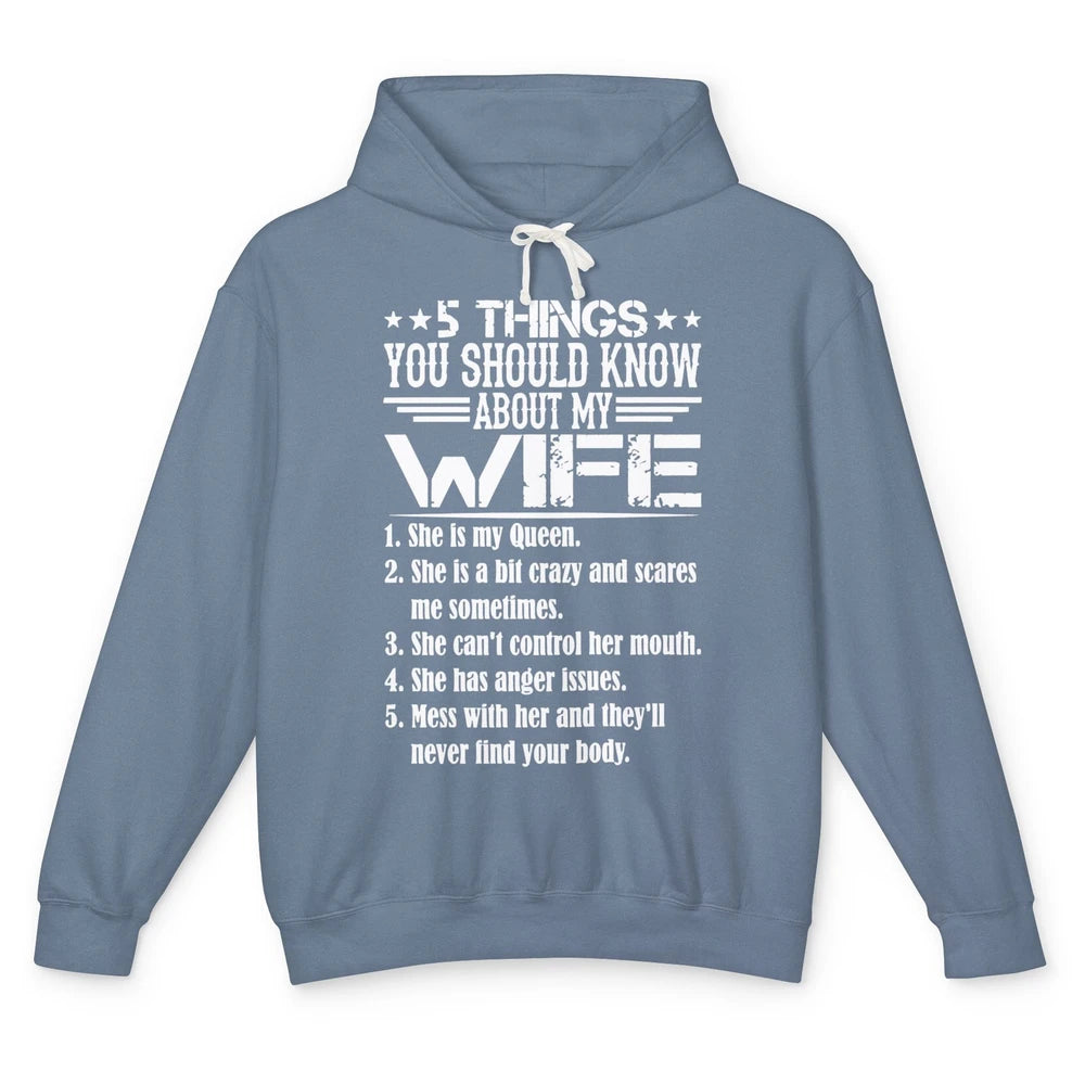 Funny Things You Should Know About Wife Mom Mothers Day Gift Unisex Lightweight Hoodie