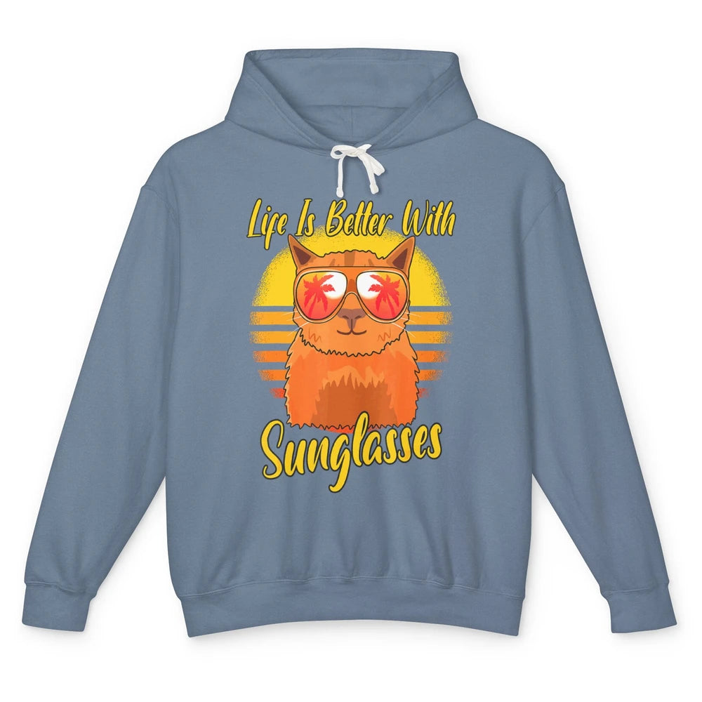 Better Sunglasses Orange Cat Summer Holiday Beach Vacation Unisex Lightweight Hoodie