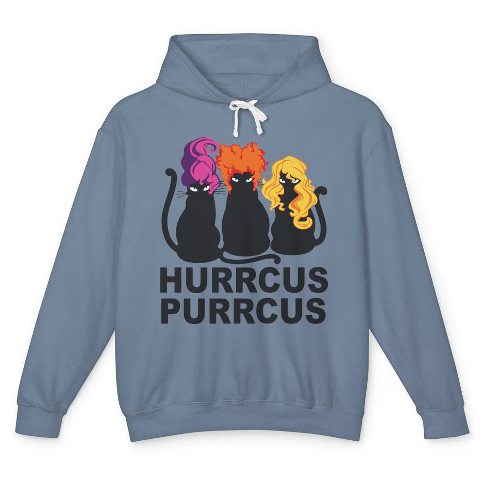 Black Cat Witch Hurrcus Purrcus Halloween Costume Cat Lovers Unisex Lightweight Hoodie