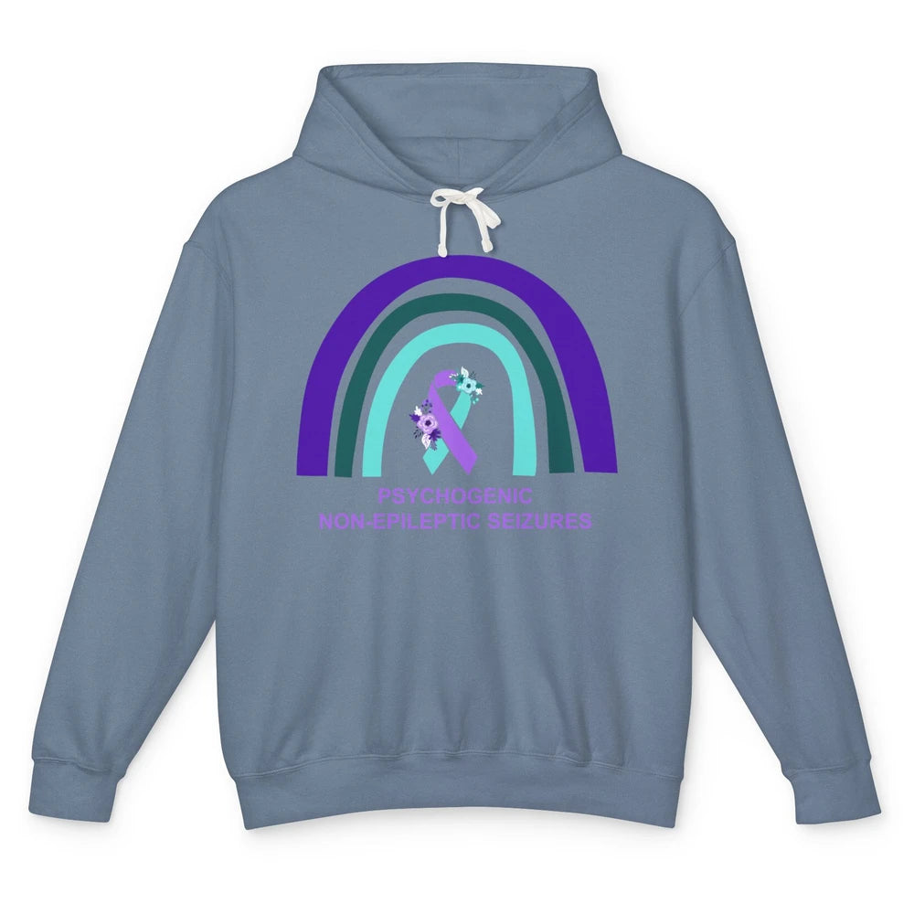 Psychogenic Non-epileptic Seizures PNES Purple Teal Rainbow Unisex Lightweight Hoodie