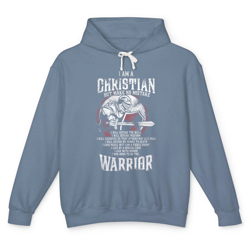 Cool Knight Templar Christian Warrior Child Of God Son Cross Unisex Lightweight Hoodie