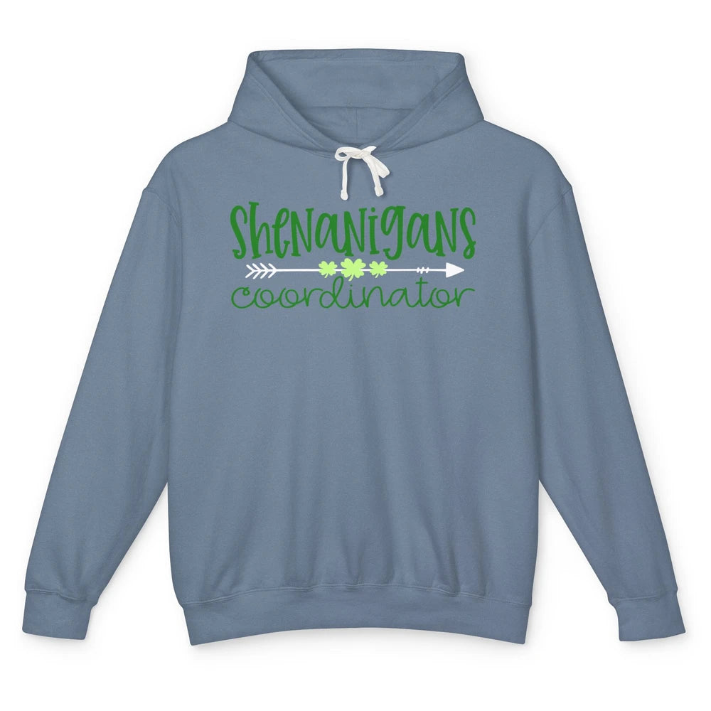 Funny Certified Shenanigans Coordinator St Patricks Day Gift Unisex Lightweight Hoodie