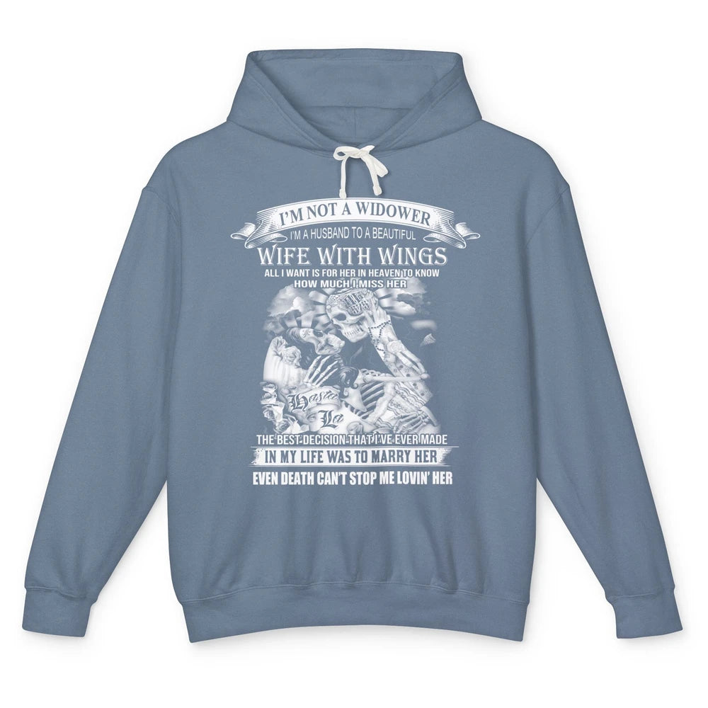 Wife In Heaven I'm Not A Widower Guardian Angel Wife Unisex Lightweight Hoodie