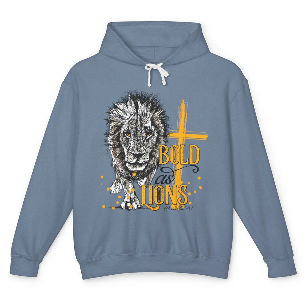 Bold As Lion Of Judah Bible Verse Christian Faith Religious Unisex Lightweight Hoodie