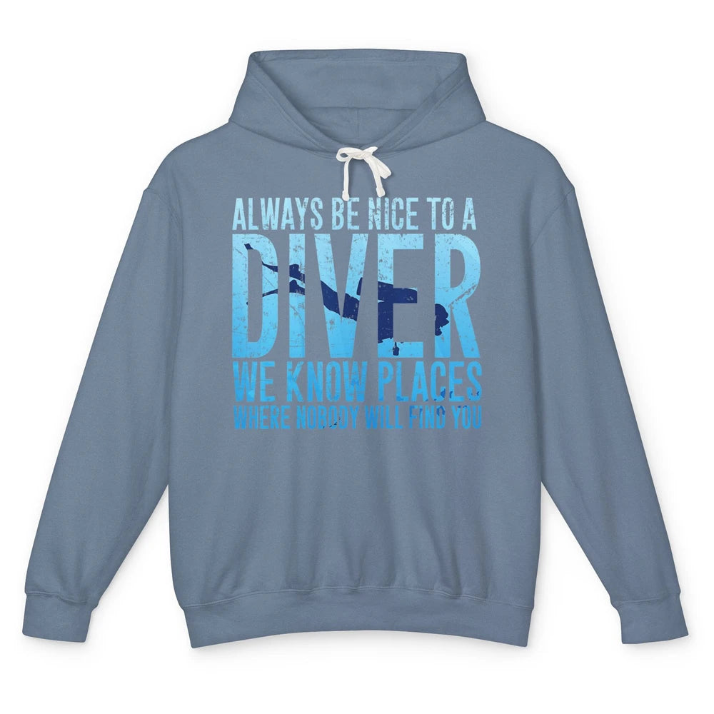 Scuba Diving Funny Saying Nice To Scuba Divers Retro Ocean Unisex Lightweight Hoodie