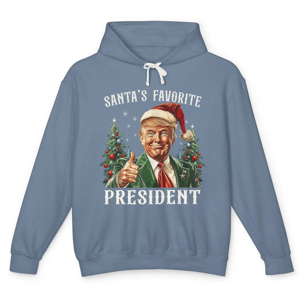 Funny Donald Trump Christmas Santa Favorite President Xmas Unisex Lightweight Hoodie