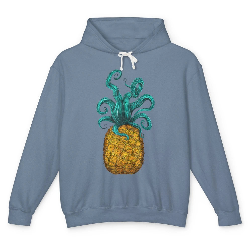 Cute Hawaiian Octopus Pineapple Aloha Beach Hawaii Island Unisex Lightweight Hoodie