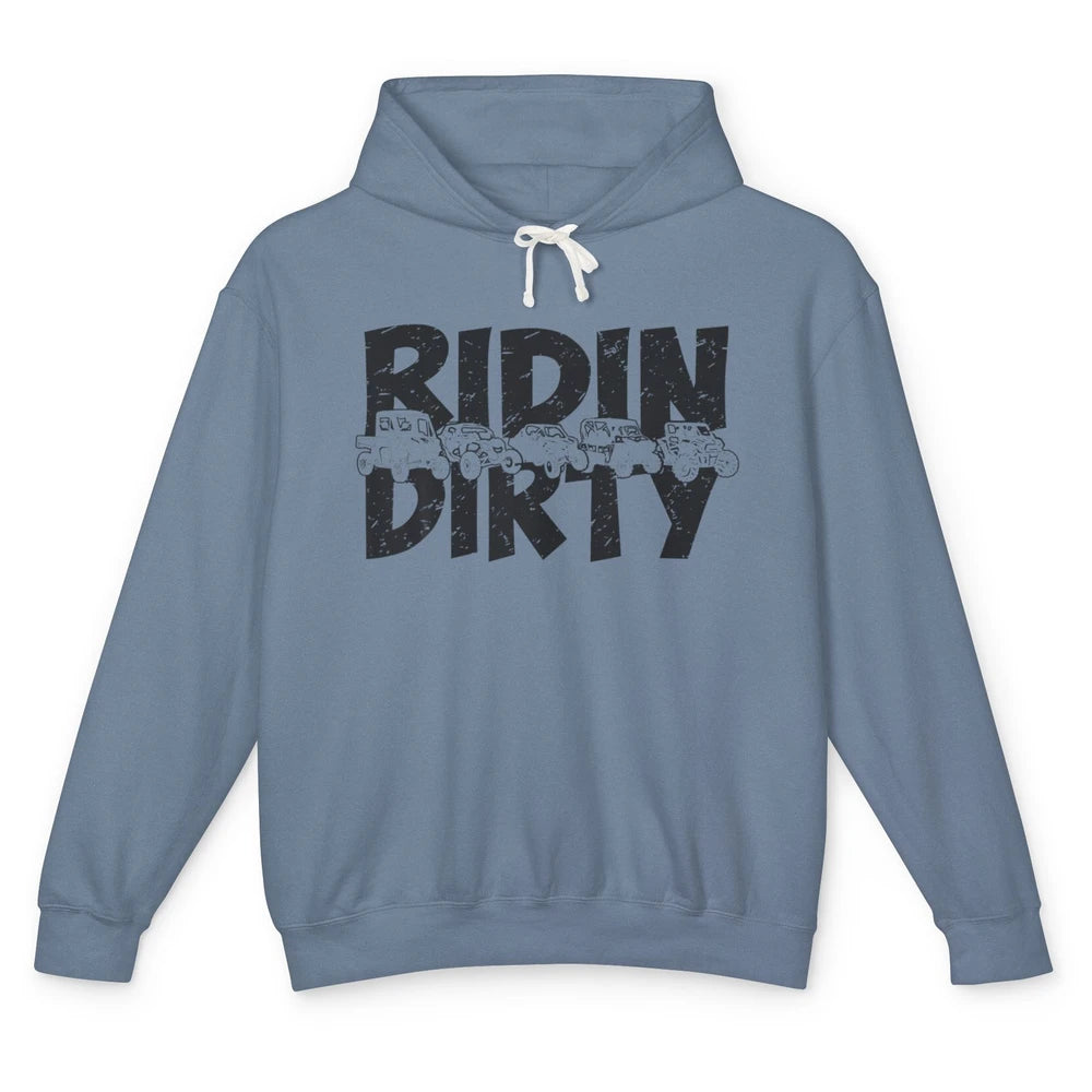 Retro UTV SXS Rider Riding Dirty ATV Offroad Riding SXS Life Unisex Lightweight Hoodie