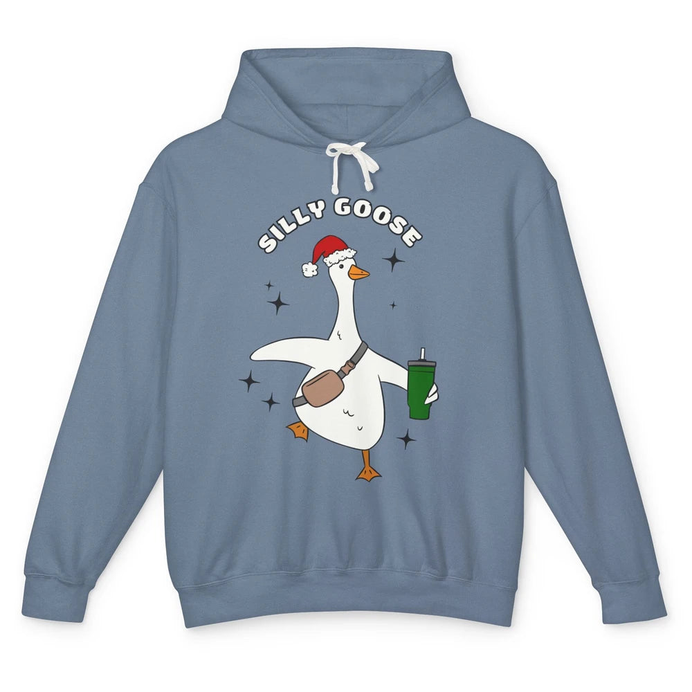 Funny Silly Goose Boojee Christmas Goose Bag And Cup Holiday Unisex Lightweight Hoodie