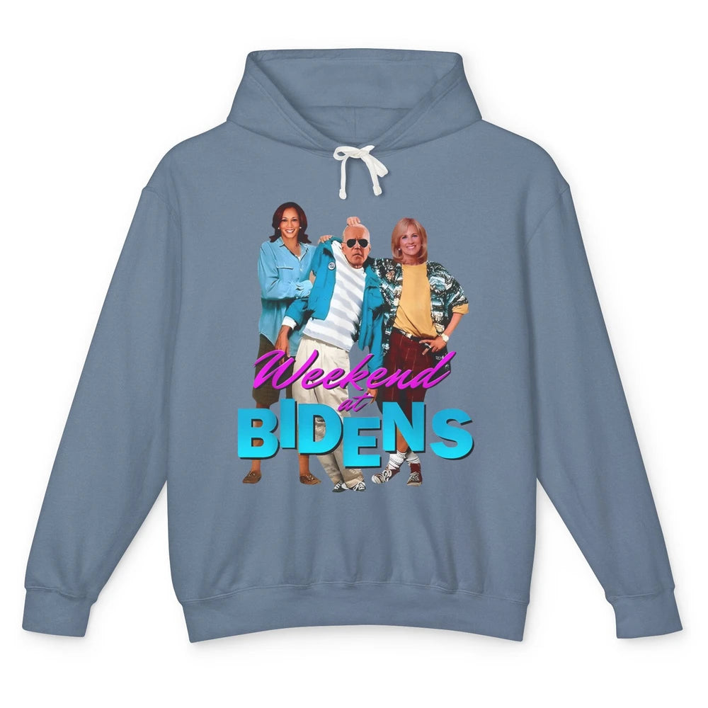 Weekend At Biden's Funny Joe Biden Anti Liberals Anti Biden Unisex Lightweight Hoodie