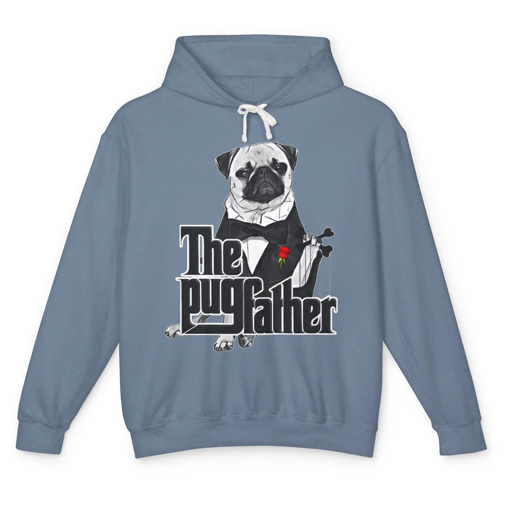 The PugFather Funny Puggy Face Pug Dad Dog Lovers Gifts Unisex Lightweight Hoodie