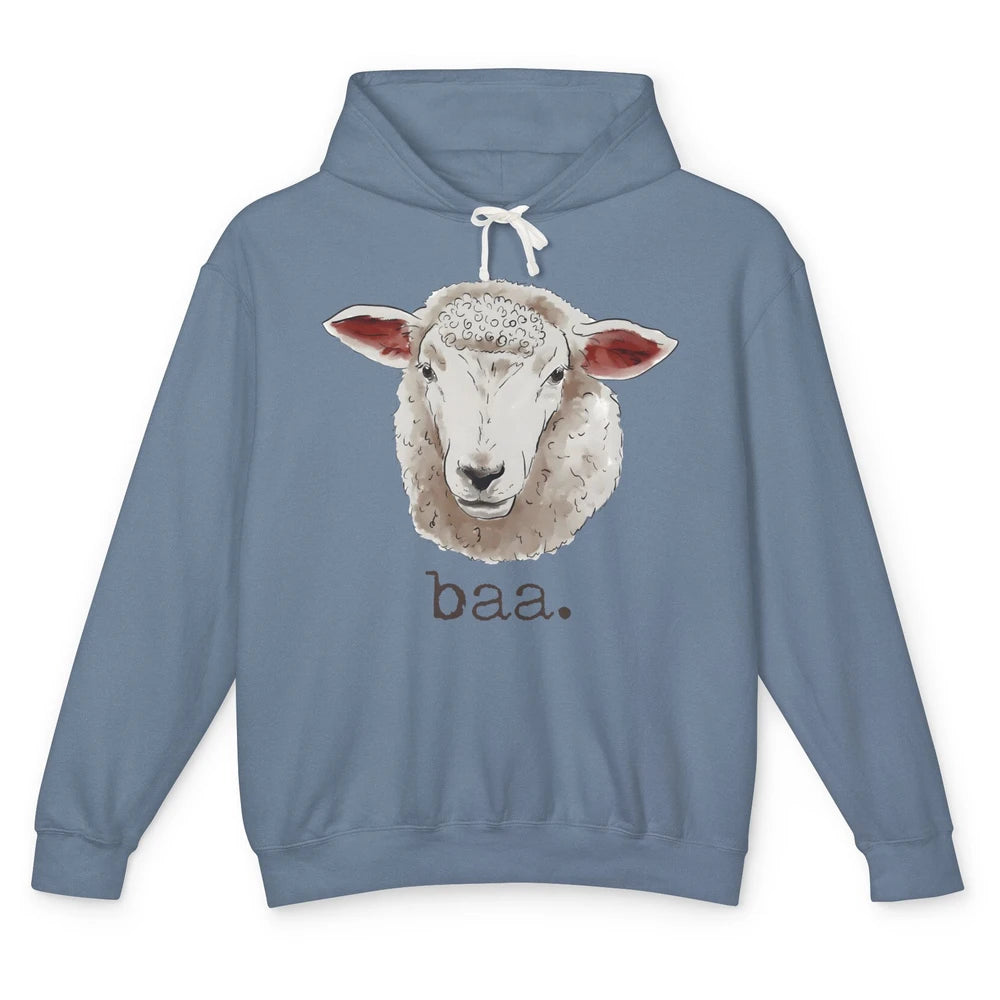 Cute Sheep Baa Baa Farm Animal Owner Sheep Lovers Farm Gift Unisex Lightweight Hoodie