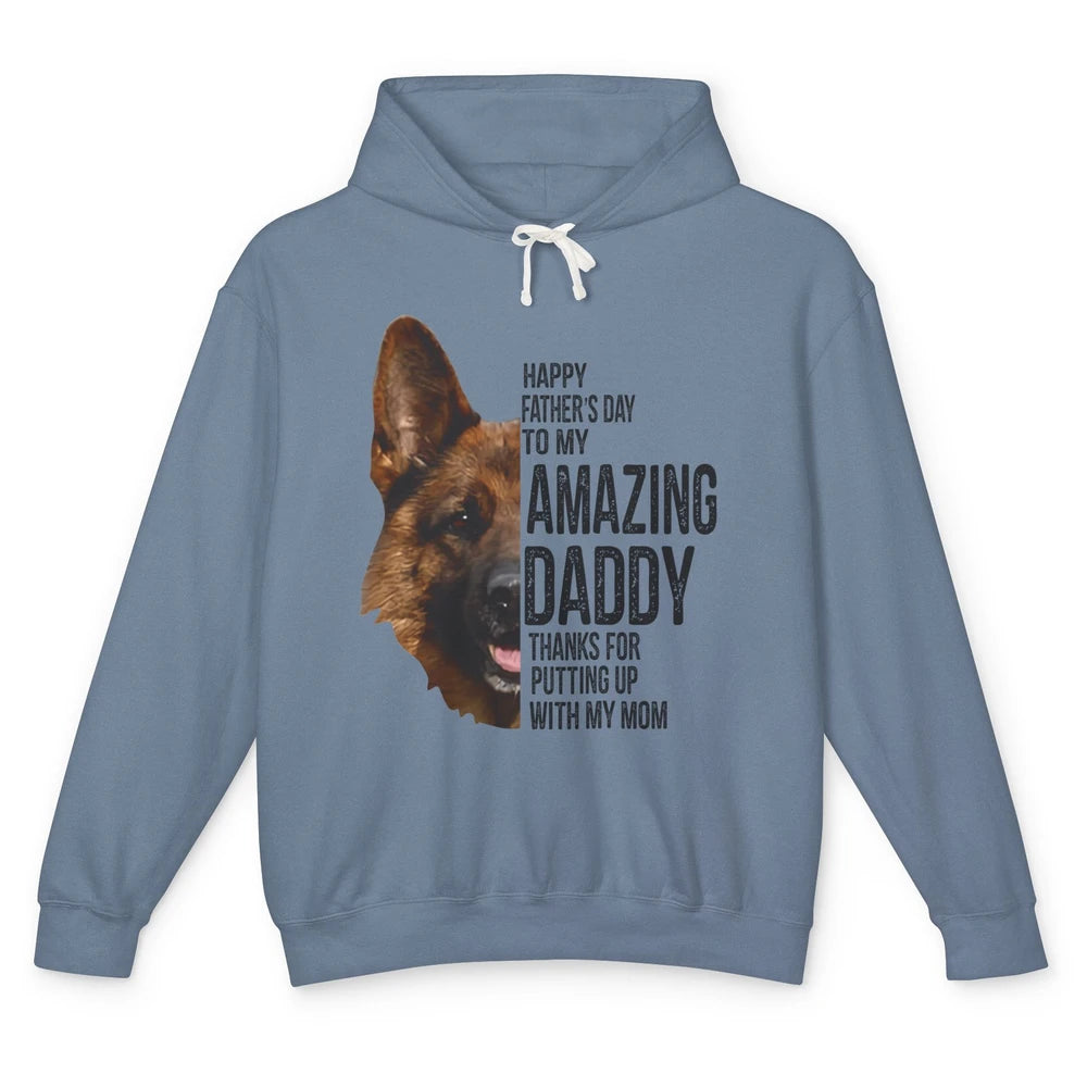 German Shepherd Dad Happy Fathers Day To My Amazing Dad Dog Unisex Lightweight Hoodie