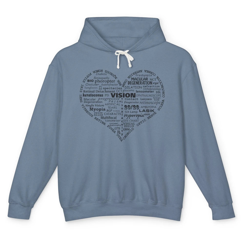 Optometry Tools Heart Optician Life Ophthalmology Technician Unisex Lightweight Hoodie