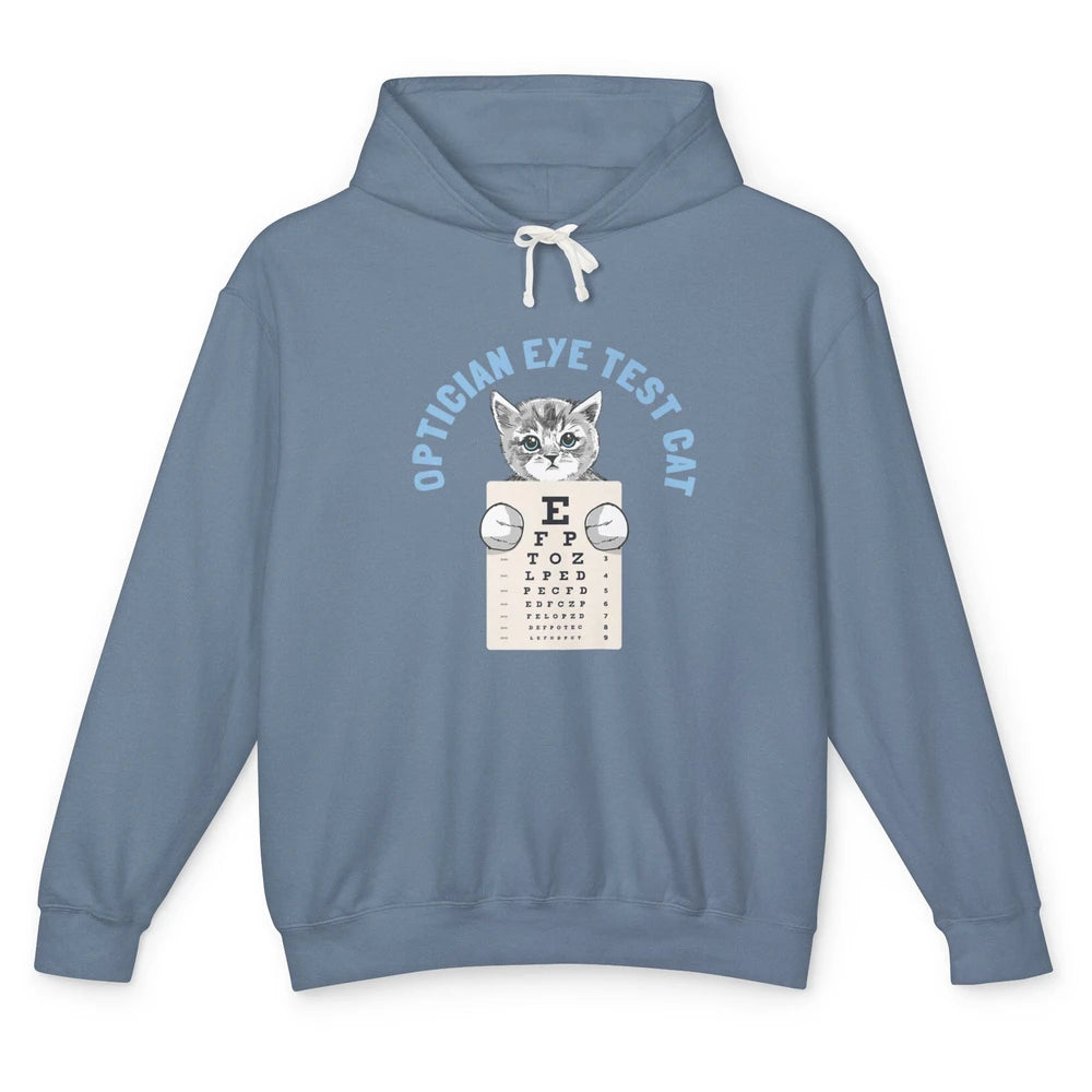 Optician Eye Test Cat Optometrist Ophthalmology Kitten Tools Unisex Lightweight Hoodie