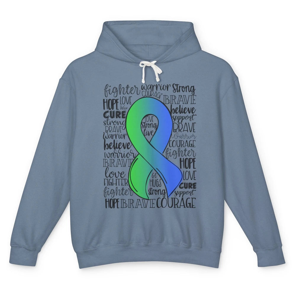 Intracranial Hypertension IIH Awareness Ribbon Hope Love Unisex Lightweight Hoodie