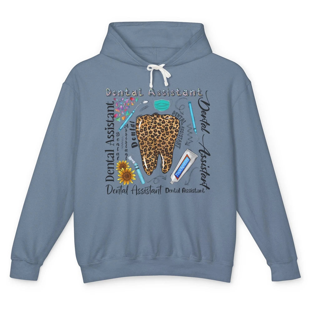 Dental Assistant Tooth Leopard Dentist Life Sunflower Nurse Unisex Lightweight Hoodie