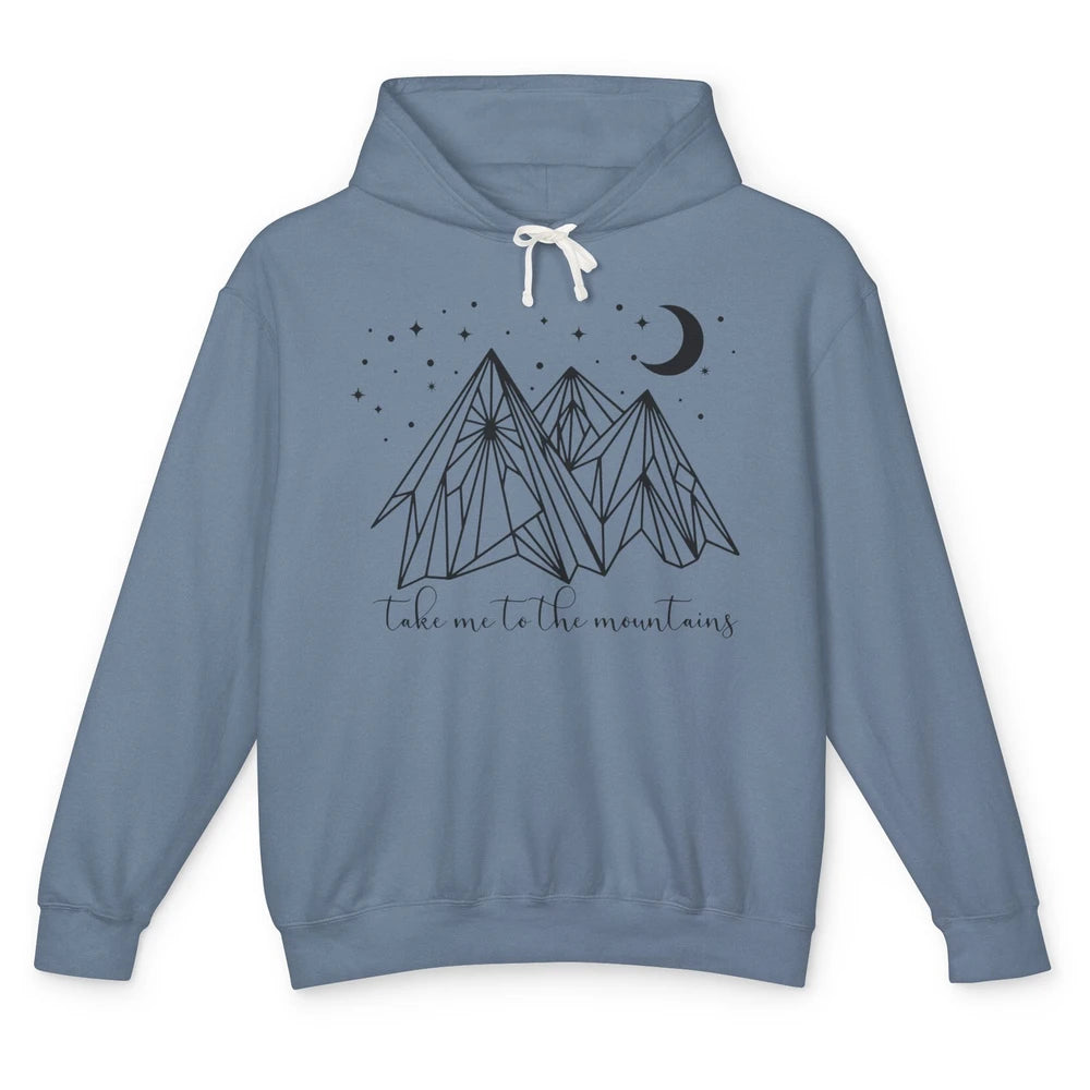 Take Me to the Mountains Boho Hiking Camping Outdoor Gift Unisex Lightweight Hoodie