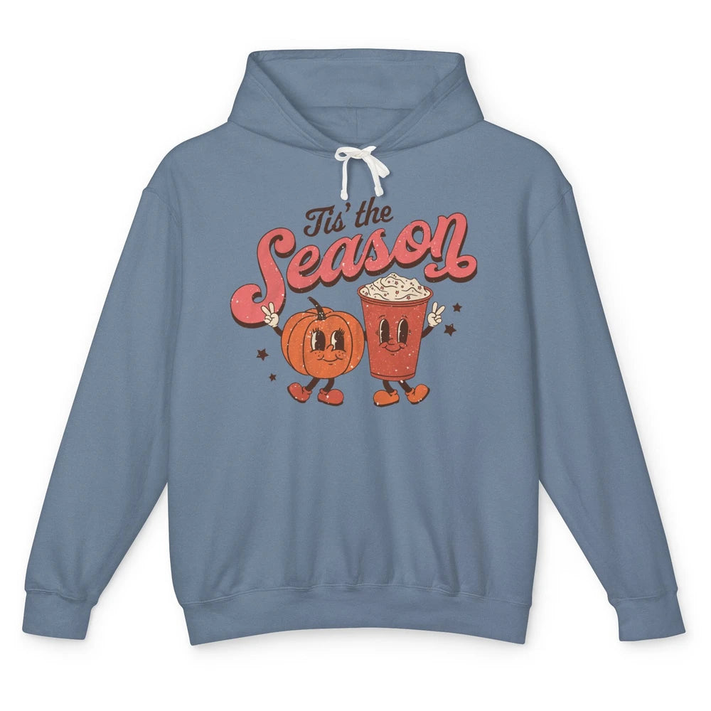 Retro Pumpkin Spice Fall Tis The Season Autumn Thanksgiving Unisex Lightweight Hoodie