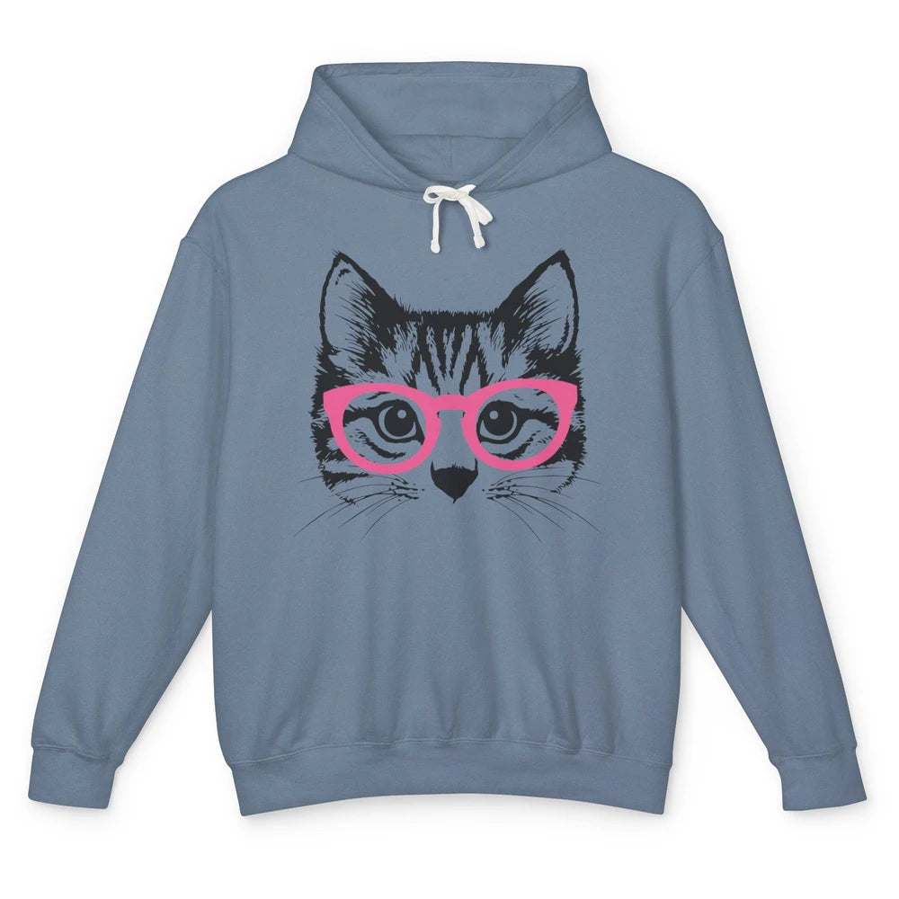 Kitten Cat Wearing Eyeglasses Optometrist Ophthalmologist Unisex Lightweight Hoodie