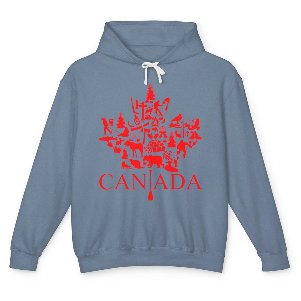 Canada Maple Leaf Canadian Symbols Canadian Root Gift Unisex Lightweight Hoodie