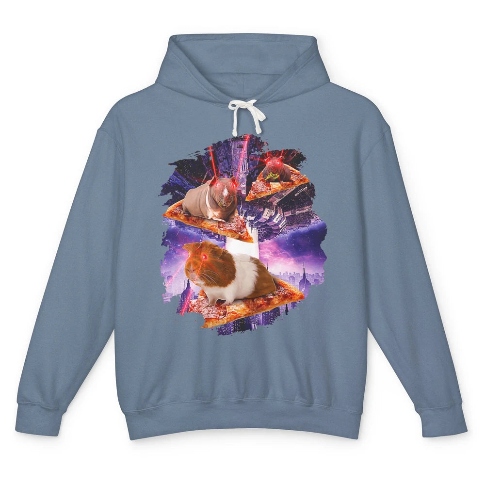 Funny Guinea Pig With Laser Eyes Space Galaxy Animal Hamster Unisex Lightweight Hoodie