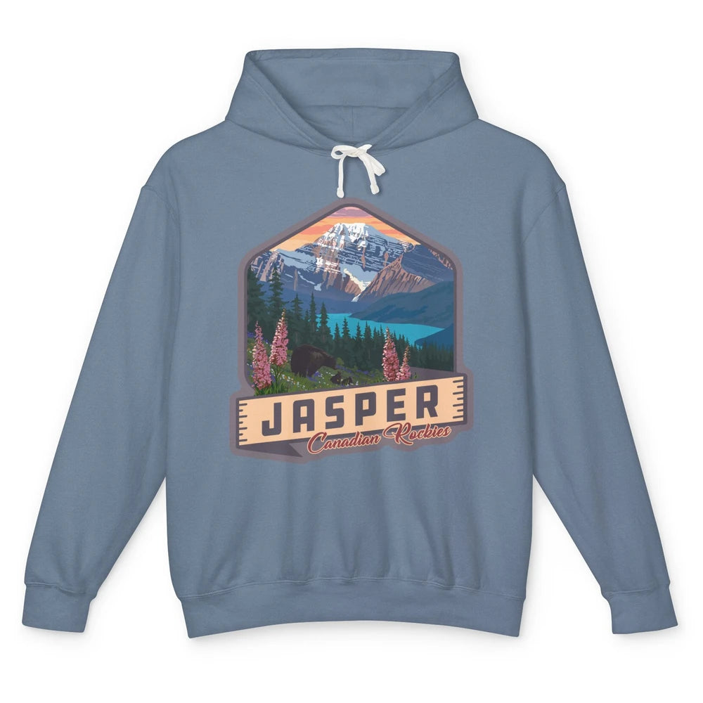 Jasper National Park Canadian Rockies US Parks Camping Unisex Lightweight Hoodie