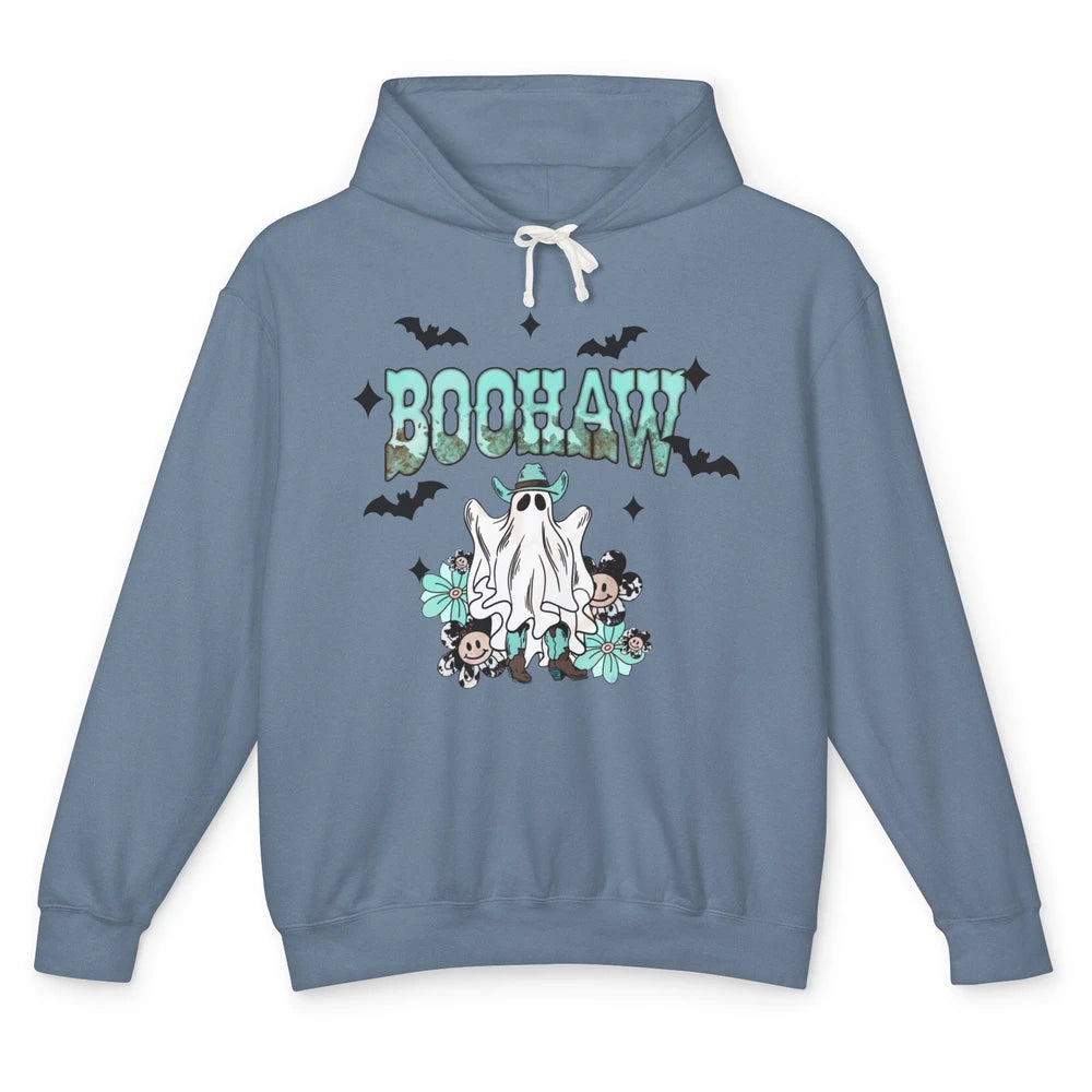 Retro Cowboy Ghost Boohaw Boot Scooting Western Halloween Unisex Lightweight Hoodie