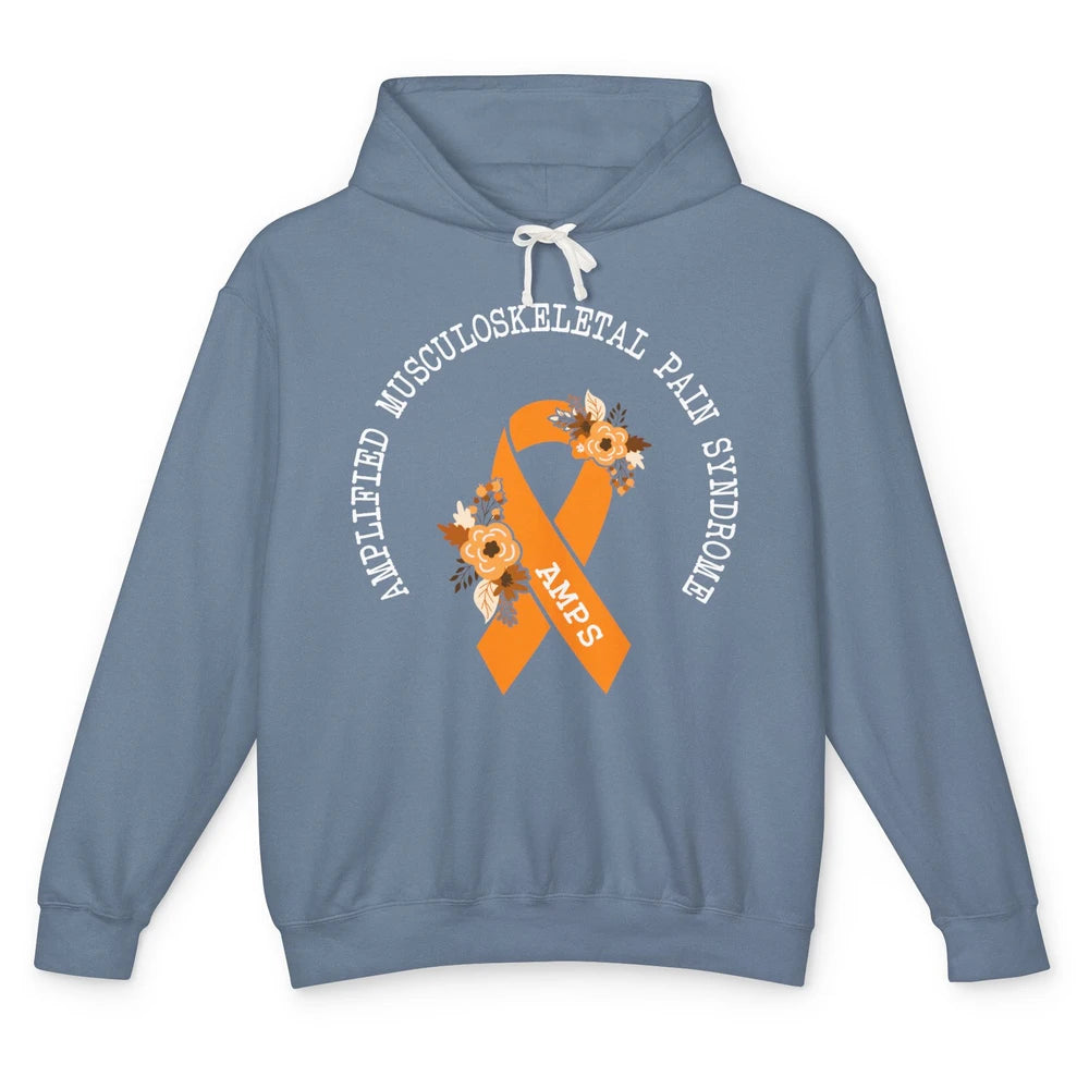 Amplified Musculoskeletal Pain Syndrome AMPS Orange Ribbon Unisex Lightweight Hoodie