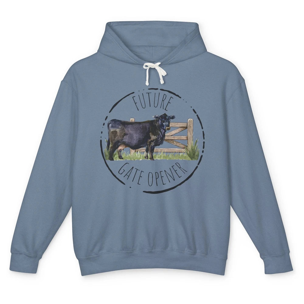 Funny Cow Future Gate Opener Farm Animals Cattle Farmers Unisex Lightweight Hoodie