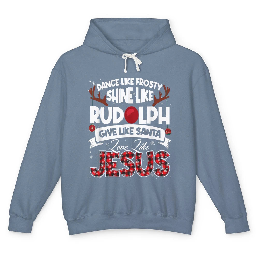 Merry Christmas Santa Frosty Rudolph Jesus Xmas God Reindeer Unisex Lightweight Hoodie