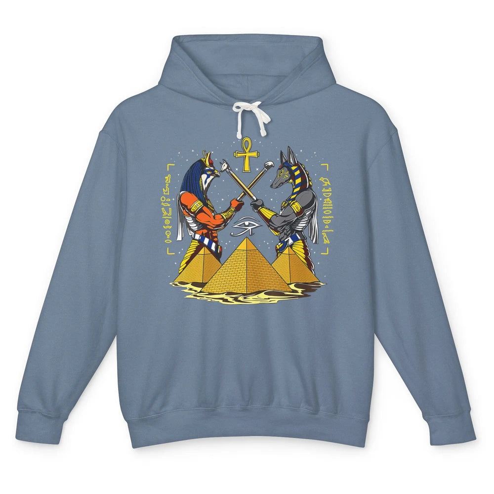 Retro Ancient Egyptian God Anubis Egypt Horus Archaeology Unisex Lightweight Hoodie