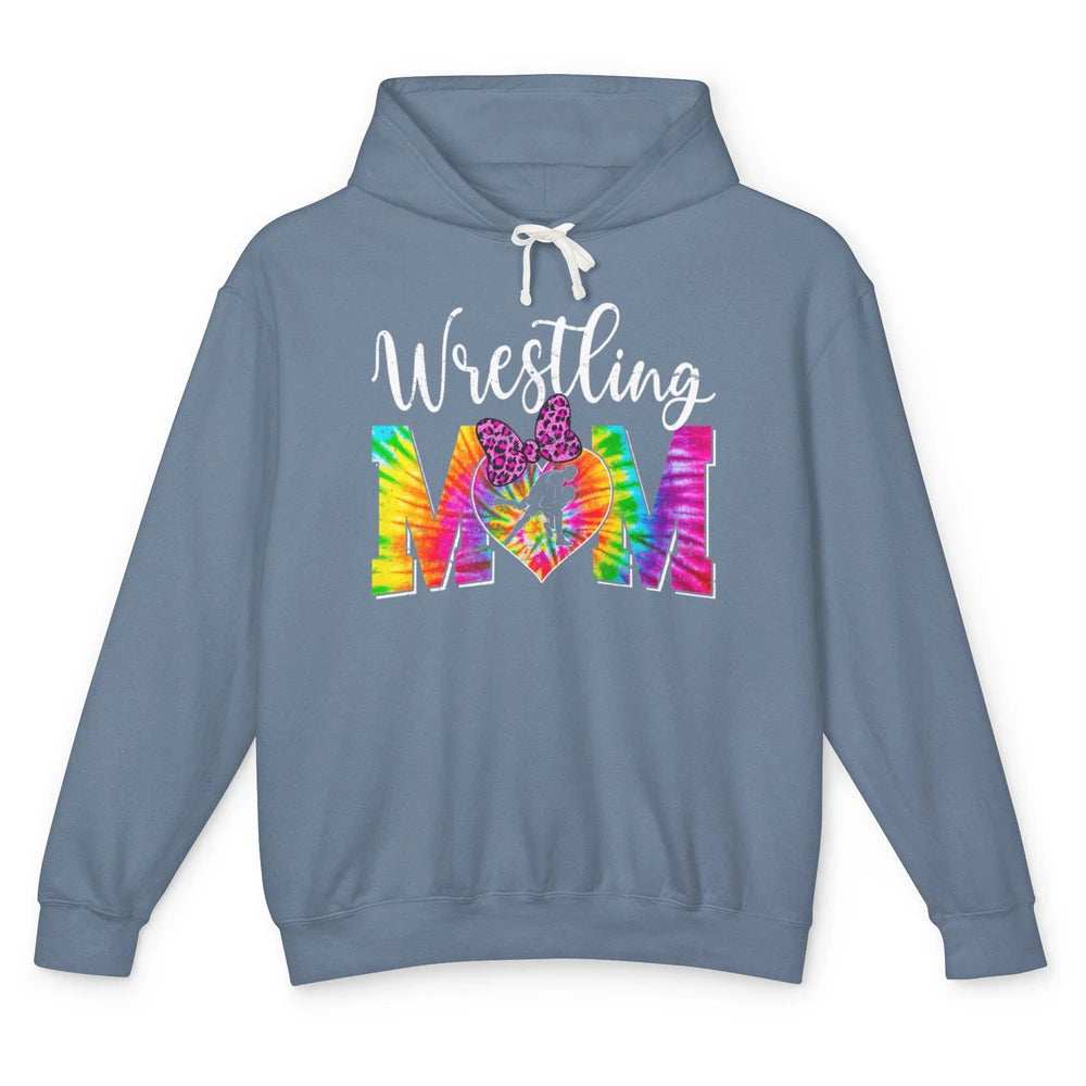 Vintage Sports Wrestling Mom Mama Martial Art Tie Dye Retro Unisex Lightweight Hoodie